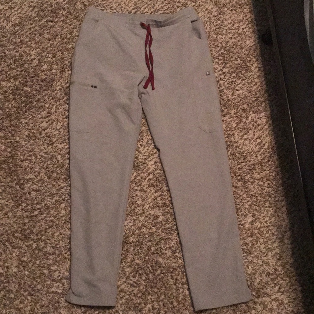 Figs skinny leg scrub pants cement